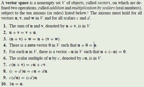 벡터 공간의 특성